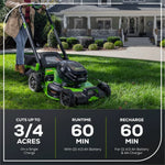 Load image into Gallery viewer, 80V 22" Cordless Battery Dual Blade Self-Propelled Lawn Mower: (2) 4.0 Ah Batteries and Rapid Charger, LM2208S