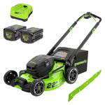 Load image into Gallery viewer, 80V 22" Cordless Battery Dual Blade Self-Propelled Lawn Mower: (2) 4.0 Ah Batteries and Rapid Charger, LM2208S