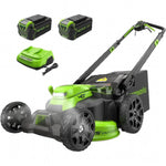 Load image into Gallery viewer, 40V 25" Cordless Battery Brushless Dual Blade Self-Propelled Lawn Mower: (2) 4.0 Ah Batteries and Dual-Port Charger, LM2504S