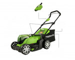 Load image into Gallery viewer, 48V (24V x 2) 17" Cordless Battery Push Lawn Mower w/ Two (2) 4.0Ah USB Batteries & Dual Port Charger, LM1712