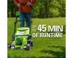 Load image into Gallery viewer, 48V (24V x 2) 17" Cordless Battery Push Lawn Mower w/ Two (2) 4.0Ah USB Batteries & Dual Port Charger, LM1712