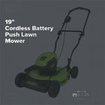 Load image into Gallery viewer, 60V 19" Cordless Battery Push Lawn Mower w/ 5.0Ah Battery & Charger, LM1906