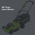 Load image into Gallery viewer, 40V 16" Cordless Battery Brushless Push Lawn Mower: 4.0 Ah Battery and Charger, LM1624