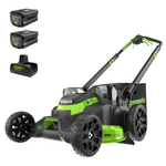 Load image into Gallery viewer, OPEN BOX 80V 25" Cordless Battery Dual Blade Self-Propelled Mower: (2) 2.5 Ah Batteries and Dual-Port Charger, LM2508S
