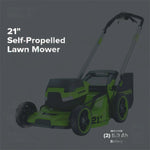 Load image into Gallery viewer, 60V 21" Cordless Battery Self-Propelled Mower: (2) 5Ah Battery and 6A Rapid Charger, LM2156S