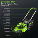 Load image into Gallery viewer, 80V 21" Cordless Battery 4-in-1 Self-Propelled Lawn Mower, 8.0 Ah Battery and 6A Charger, LM2108S