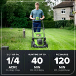 Load image into Gallery viewer, 40V 17" Cordless Battery Brushless Push Lawn Mower: 4.0 Ah Battery and Charger, LM1724