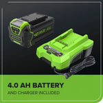Load image into Gallery viewer, 40V 17" Cordless Battery Brushless Push Lawn Mower: 4.0 Ah Battery and Charger, LM1724