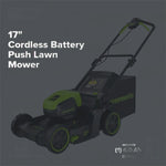 Load image into Gallery viewer, 60V 17" Cordless Battery Push Lawn Mower: 4.0 Ah Battery and Charger, LM1716