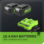 Load image into Gallery viewer, 48V (24V x 2) 14" Cordless Battery Brushless Push Lawn Mower: (2) 4.0 Ah Battery and 2A Dual-port Charger, LM1412