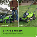 Load image into Gallery viewer, 24V 13" Cordless Battery Brushless Push Lawn Mower: 4.0 Ah Battery and Charger, LM1322