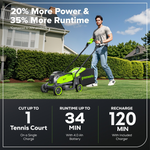 Load image into Gallery viewer, 24V 13" Cordless Battery Brushless Push Lawn Mower: 4.0 Ah Battery and Charger, LM1322