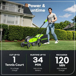 Load image into Gallery viewer, 24V 13" Cordless Battery Brushless Push Lawn Mower: 4.0 Ah Battery and Charger, LM1322