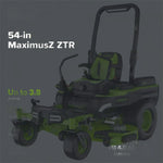 Load image into Gallery viewer, 80V 54" MaximusZ Zero Turn Riding Mower with (2) 16.0 Ah and (4) 4.0 Ah Batteries and 1.5kW Charger, MZ5481