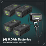 Load image into Gallery viewer, 80V 30" CrossoverT Riding Lawn Tractor : (4) 6.0 Ah Batteries and 600-Watt Charger, CRT3081