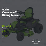 Load image into Gallery viewer, 60V 42" Cordless Battery CrossoverT Riding Lawn Mower, (4) 8.0 Ah Batteries and 600W Wall Charger, CRT4262