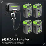 Load image into Gallery viewer, 60V 42" Cordless Battery CrossoverT Riding Lawn Mower, (4) 8.0 Ah Batteries and 600W Wall Charger, CRT4262
