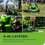 Load image into Gallery viewer, 80V 21" Cordless Battery 4-in-1 Push Lawn Mower: 4.0 Ah Battery and Charger, LM2108