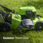 Load image into Gallery viewer, 48V (24V x 2) 20" Cordless Battery Push Mower: (2) 4.0 Ah USB Batteries and Dual-Port Rapid Charger, LM2002