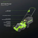 Load image into Gallery viewer, 40V 16" Cordless Battery Brushless Push Lawn Mower and 350 CFM Blower Combo Kit: 4.0 Ah Battery and Charger