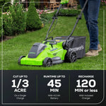 Load image into Gallery viewer, 40V 16" Cordless Battery Brushless Push Lawn Mower and 350 CFM Blower Combo Kit: 4.0 Ah Battery and Charger