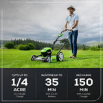 Load image into Gallery viewer, 40V 19" Cordless Battery Push Lawn Mower: 5.0 Ah USB Battery and Charger, LM1934