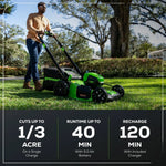 Load image into Gallery viewer, 40V 21" Cordless Battery Self-Propelled Lawn Mower: 5.0 Ah Battery and 2A Charger, LM2144S