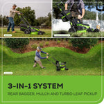 Load image into Gallery viewer, 80V 25" Cordless Battery Dual Blade Self-Propelled Mower: 4.0 Ah Battery and Rapid Charger, LM2508S