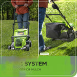 Load image into Gallery viewer, 48V (24V x 2) 17" Cordless Battery Push Lawn Mower: (2) 4.0 Ah Batteries and Dual-Port Charger, LM1702