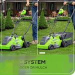 Load image into Gallery viewer, 40V 16" Cordless Battery Brushless Push Lawn Mower: 4.0 Ah Battery and Charger, LM1624
