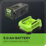 Load image into Gallery viewer, 80V 25" Cordless Battery Dual Blade Self-Propelled Mower: 5.0 Ah Battery and Rapid Charger, LM2508S
