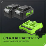 Load image into Gallery viewer, 48V (24V x 2) 17" Cordless Battery Push Lawn Mower: (2) 4.0 Ah Batteries and Dual-Port Charger, LM1702