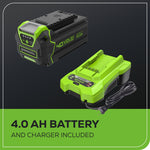 Load image into Gallery viewer, 40V 20" Cordless Battery 4-in-1 Push Lawn Mower: 4.0 Ah Battery and 2A Charger, LM2054