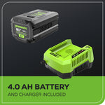 Load image into Gallery viewer, 80V 25" Cordless Battery Dual Blade Self-Propelled Mower: 4.0 Ah Battery and Rapid Charger, LM2508S