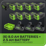 Load image into Gallery viewer, 60V 42" Cordless Battery CrossoverZ Zero Turn Riding Lawn Mower 3-Tool Combo Kit, (6) 8Ah Batteries, One(1) 2.5 Ah Battery and (4) Chargers