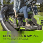 Load image into Gallery viewer, 60V 42" Cordless Battery CrossoverT Riding Lawn Mower + Bagger, (6) 8.0 Ah Batteries and (3) Dual-Port Turbo Chargers