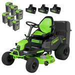 Load image into Gallery viewer, 60V 42" Cordless Battery CrossoverT Riding Lawn Mower + Bagger, (6) 8.0 Ah Batteries and (3) Dual-Port Turbo Chargers