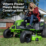 Load image into Gallery viewer, 60V 42" Cordless Battery CrossoverT Riding Lawn Mower, (4) 8.0 Ah Batteries and (2) Dual-Port Turbo Chargers, CRT4262