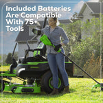 Load image into Gallery viewer, 60V 54" MaximusZ Zero Turn Riding Mower 3PC Combo Kit with (2) 20.0 Ah: (2) 8.0 Ah: (2) 4.0 Ah and (1)2.5 Ah Batteries and (2) Charger