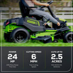 Load image into Gallery viewer, 60V 42" Cordless Battery CrossoverT Riding Lawn Mower: (6) 8.0 Ah Batteries and (3) Dual-Port Turbo Chargers, CRT4261