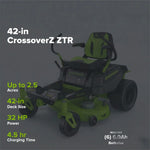 Load image into Gallery viewer, 80V 42" Cordless Battery CrossoverZ Zero Turn Lawn Mower, (6) 6Ah Batteries and 600W Wall Charger, CRZ4282