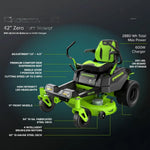 Load image into Gallery viewer, 80V 42" Cordless Battery CrossoverZ Zero Turn Lawn Mower, (6) 6Ah Batteries and 600W Wall Charger, CRZ4282