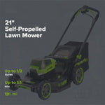 Load image into Gallery viewer, 80V 21" Cordless Battery 4-in-1 Self-Propelled Mower: (1) 4.0Ah,(1) 2.0Ah Batteries & 2A Charger, LM2108S