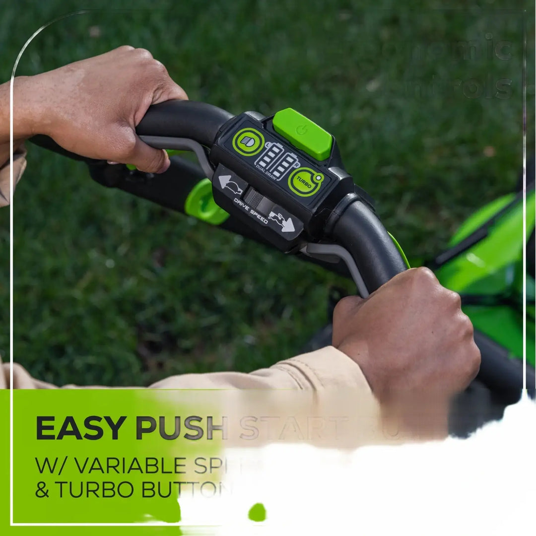 80V 22" Cordless Battery Dual Blade Self-Propelled Lawn Mower: (2) 4.0 Ah Batteries and Rapid Charger, LM2208S