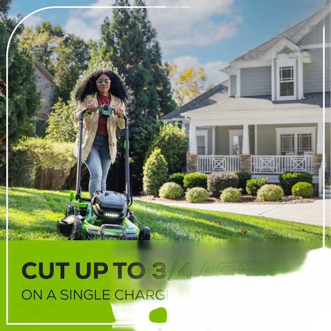 80V 22" Cordless Battery Dual Blade Self-Propelled Lawn Mower: (2) 4.0 Ah Batteries and Rapid Charger, LM2208S