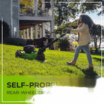 Load image into Gallery viewer, 80V 22" Cordless Battery Dual Blade Self-Propelled Lawn Mower: (2) 4.0 Ah Batteries and Rapid Charger, LM2208S