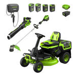 Load image into Gallery viewer, 60V 30" CrossoverT Riding Lawn Tractor 3PC Combo Kit, Two 8.0 Ah Batteries, Two 4.0 Ah Batteries, One 2.5 Ah Battery and Two Chargers