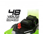 Load image into Gallery viewer, 48V (24V x 2) 17" Cordless Battery Push Lawn Mower w/ Two (2) 4.0Ah USB Batteries &amp; Dual Port Charger, LM1712
