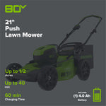 Load image into Gallery viewer, 80V 21" Brushless 3-in-1 Push Lawn Mower: 4.0 Ah Battery and Charger, LM2138
