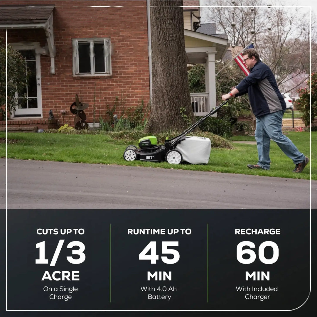 80V 21" Cordless Battery 3-in-1 Self-Propelled Lawn Mower w/ 4.0Ah Battery & Charger, LM2138S